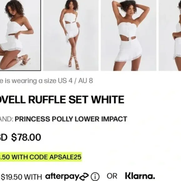 Princess Polly Lovell Ruffle Set White - Picture 4 of 5